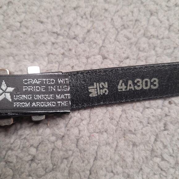 Brighton Belt Medium Black Leather Silver Gold Buckle Accents Western Boho USA - Picture 7 of 7